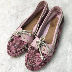 Sperry Top-Sider Women's Audrey Python Pink Top Siders Boat Shoes Flats Size 10